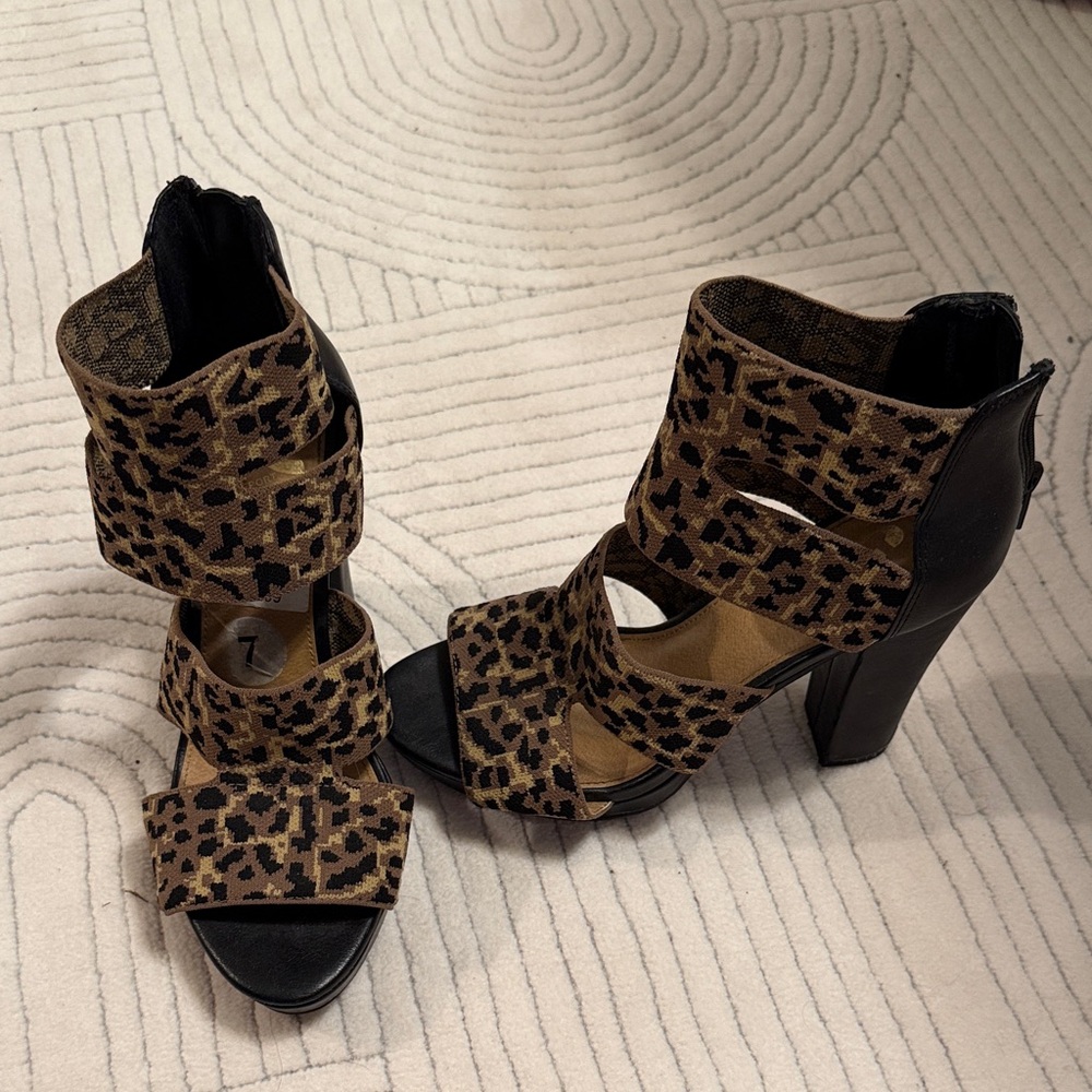 Leopard Print Strappy Heels